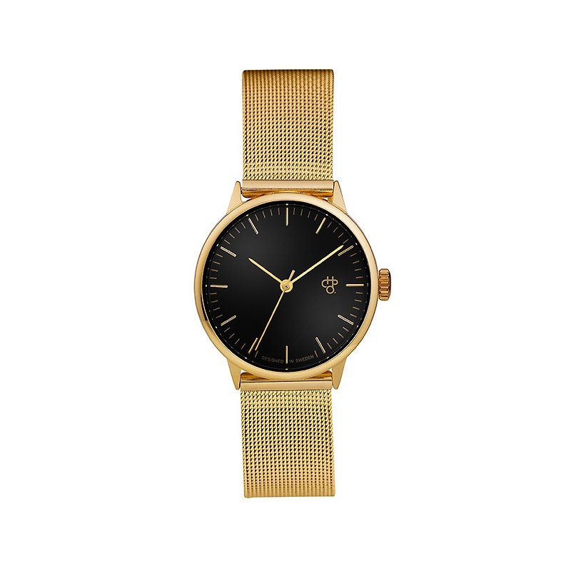 Chpo Brand Sweden-Nando Mini Series Gold Black Dial-Gold Milano Band Adjustable Watch - Women's Watches - Other Materials Gold
