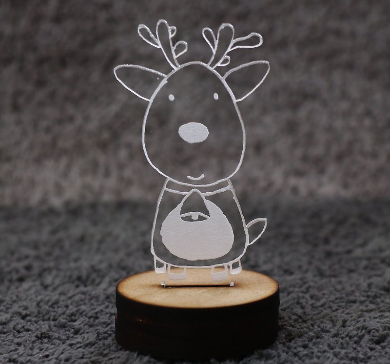 Christmas gift pre-sale in the lovely Christmas USB night light (Elk) - โคมไฟ - วัสดุอื่นๆ สีนำ้ตาล
