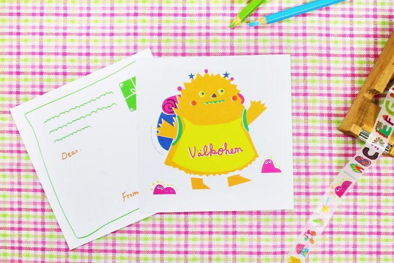 Välkohem Waka Family Limited Postcard-Little Elf Bapupu. Heim&#39;s Invitation Card