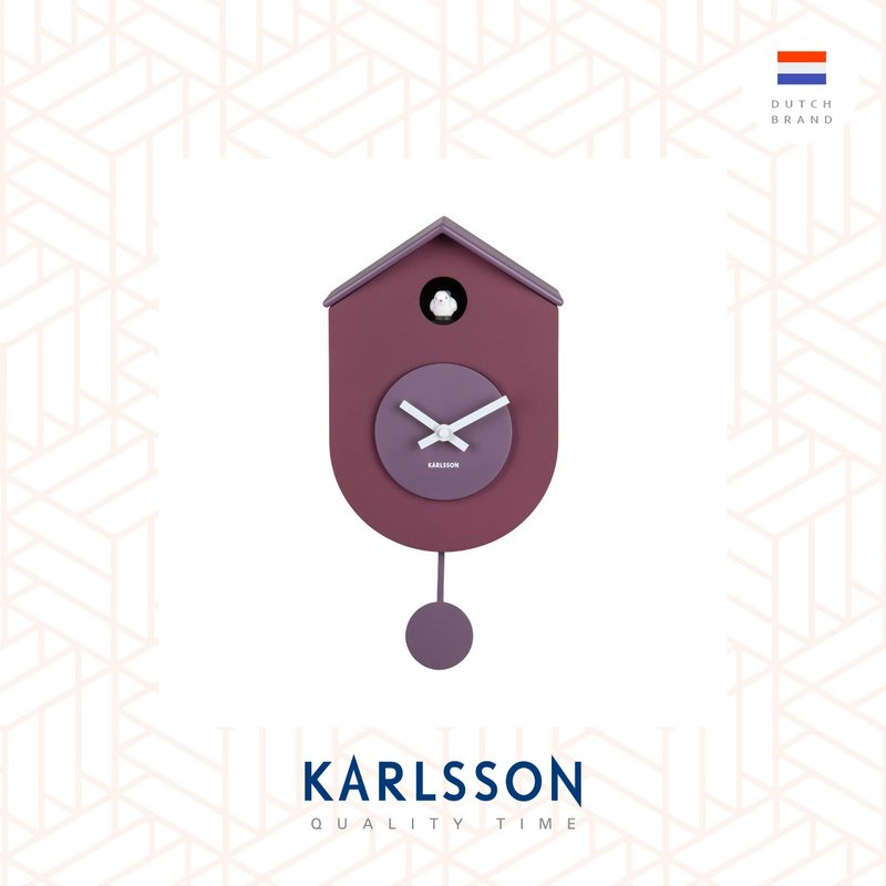 荷蘭Karlsson, Grato Cuckoo 深紫色搖擺布谷鳥掛鐘(整點報時) - 時鐘/鬧鐘 - 塑膠 紫色