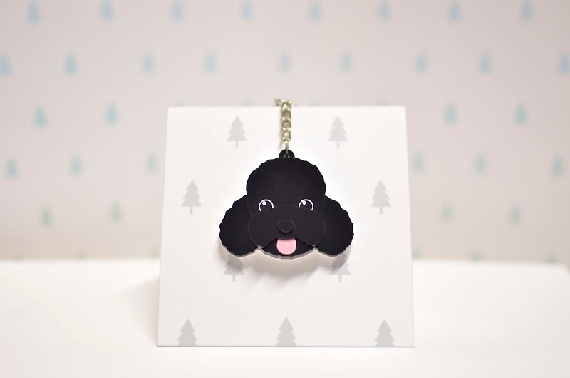 Black poodle - key ring acrylic - Keychains - Acrylic 