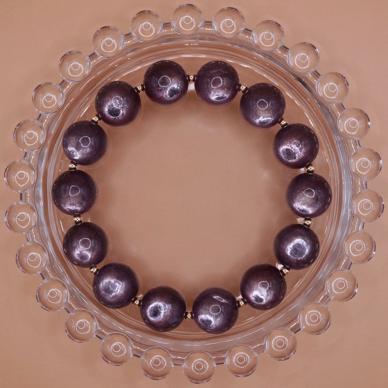 ITS-B802 [Kilnite・11mm] Premium top quality Gemstone bracelet - Bracelets - Gemstone Purple