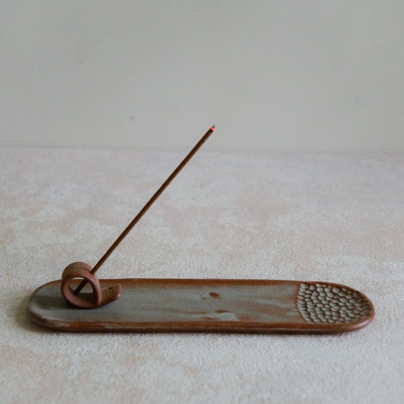 [Shen Twilight Series] Long Incense Plate/Incense Holder - Fragrances - Pottery White