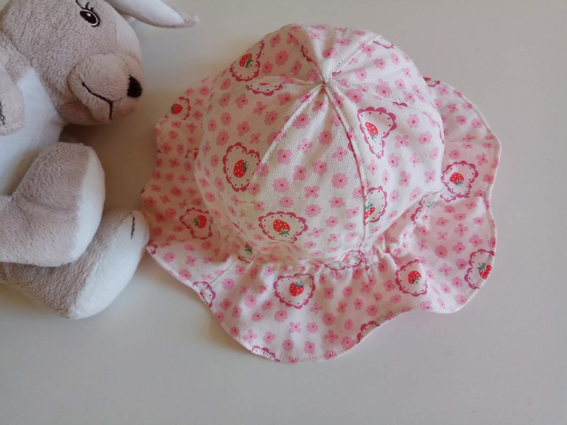 Flower-shaped baby hat ruffler baby hat visor - Baby Gift Sets - Cotton & Hemp Pink