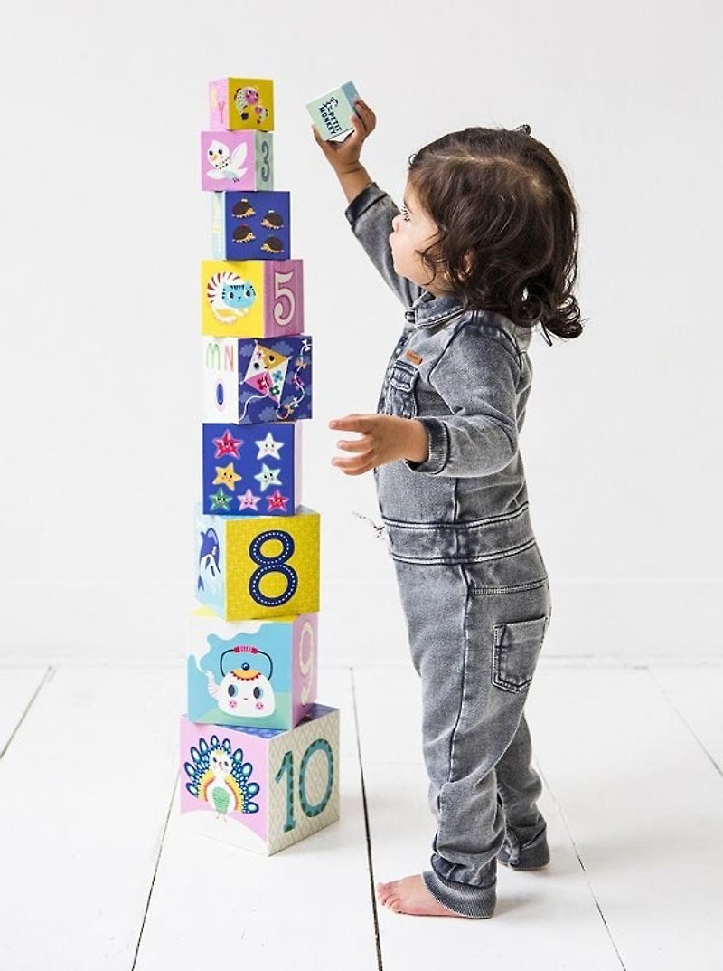 10 Stacking Blocks - Kids' Toys - Paper Multicolor