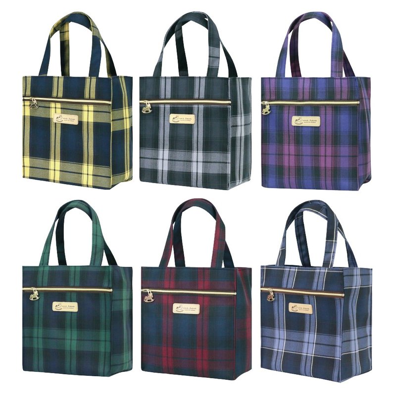 [Classic Plaid-Park He Tote Bag] Universal waterproof portable lunch bag made in Taiwan - กระเป๋าถือ - วัสดุกันนำ้ 