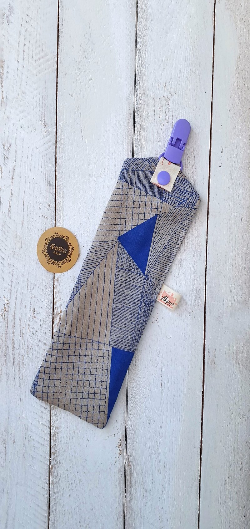 Streamline geometry - coffee blue - detachable mini six-layer yarn handkerchief clip group