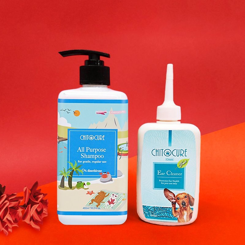Chinese New Year discount mildew and deodorant shampoo 480ml + ear milk 100ml - Cleaning & Grooming - Concentrate & Extracts Blue