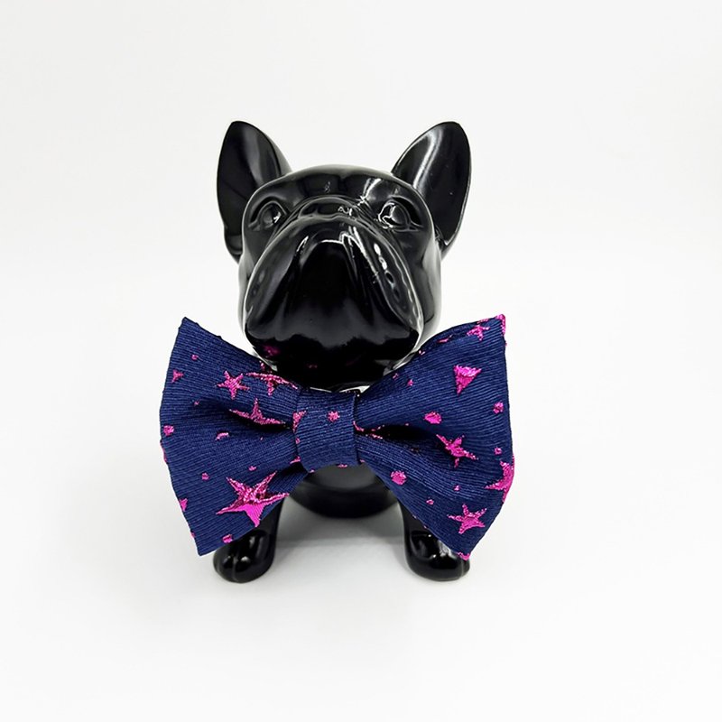 Dog and cat bow ties  Metal star - Clothing & Accessories - Polyester Blue