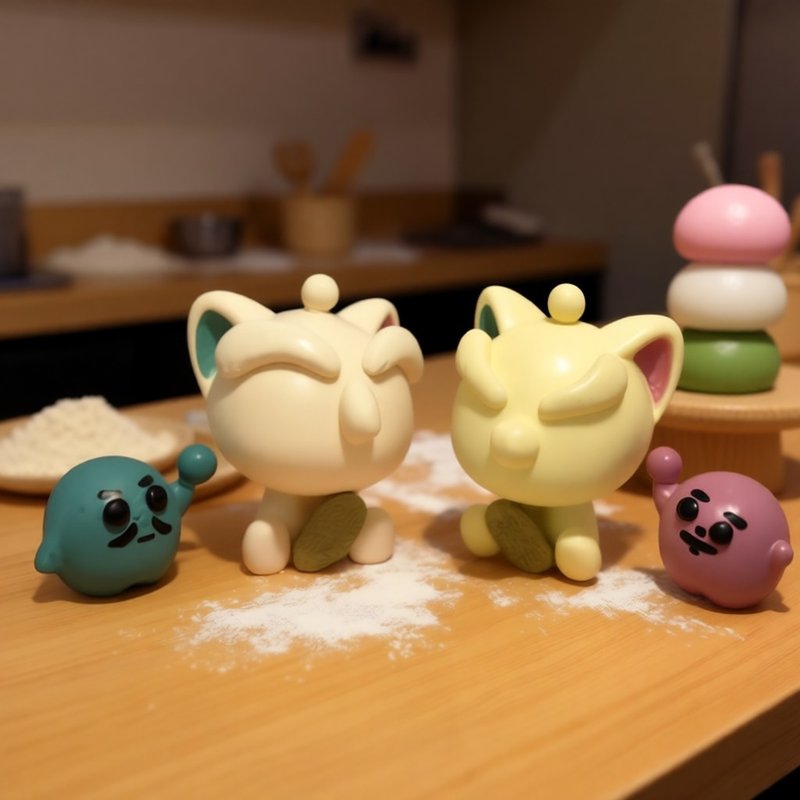 【縁起猫】 祈願オブジェ0918/0928 - 置物 - サステナブル素材 ピンク