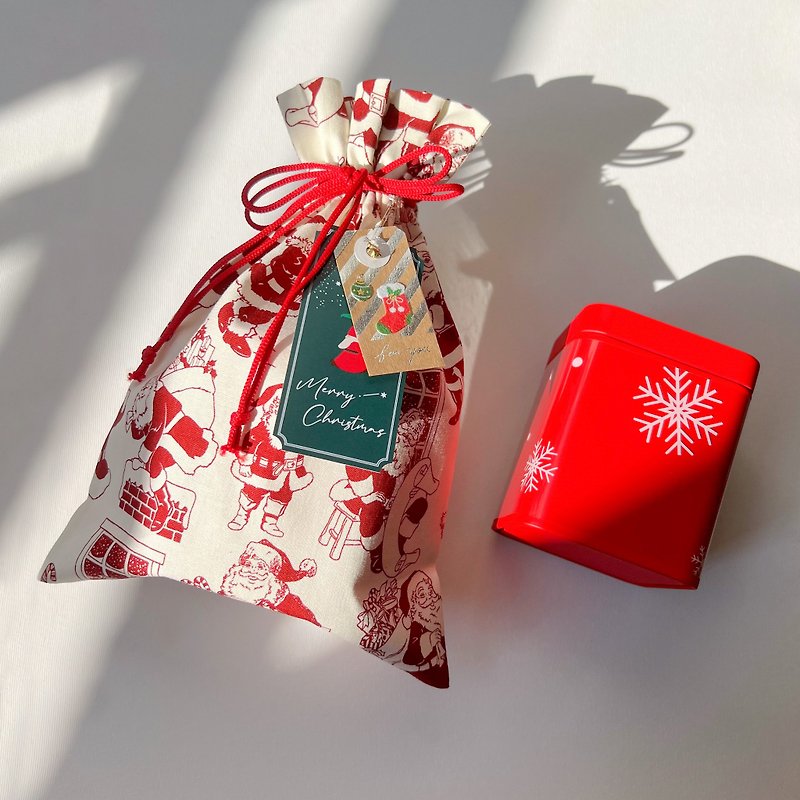 [48hr shipment] 2022 Christmas gift bag/single can series/gift exchange/golden oolong tea/tea - ชา - ผ้าฝ้าย/ผ้าลินิน สีแดง