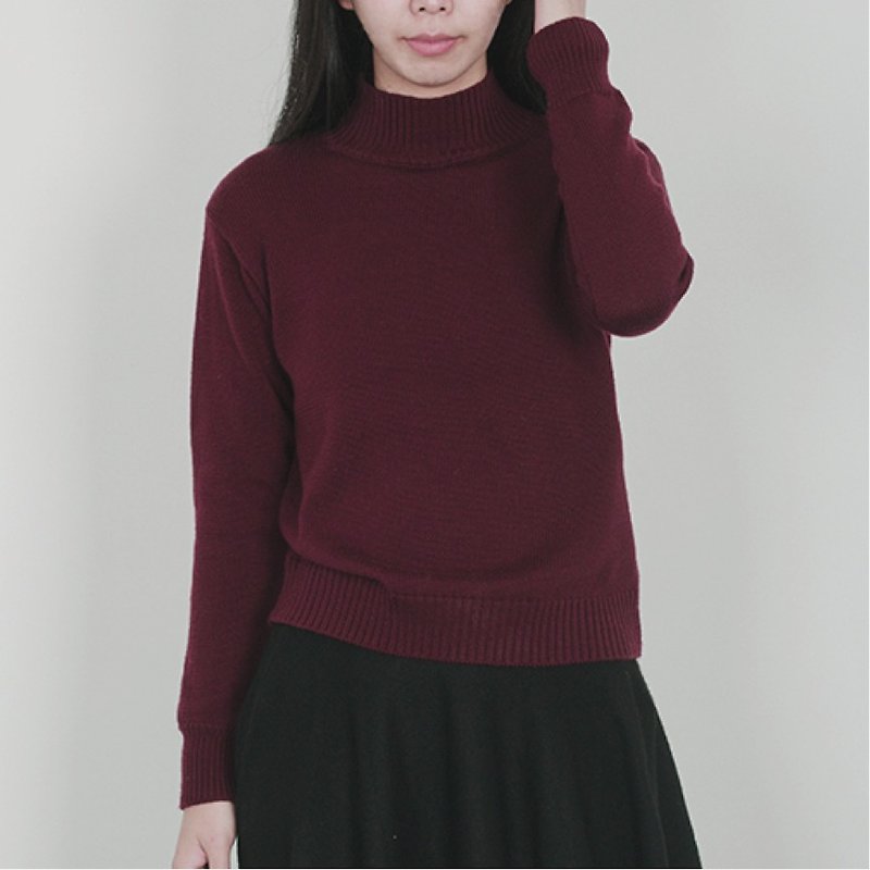Christmas gifts ~ magenta retro cover small meat autumn and winter high-necked wool sweater bottoming shirt Slim warm colored optional good you take the shirt I've been called get up! Trembling Select phobia I can not help you ~ | Fan Tata vitatha inde - Women's Sweaters - Wool Red