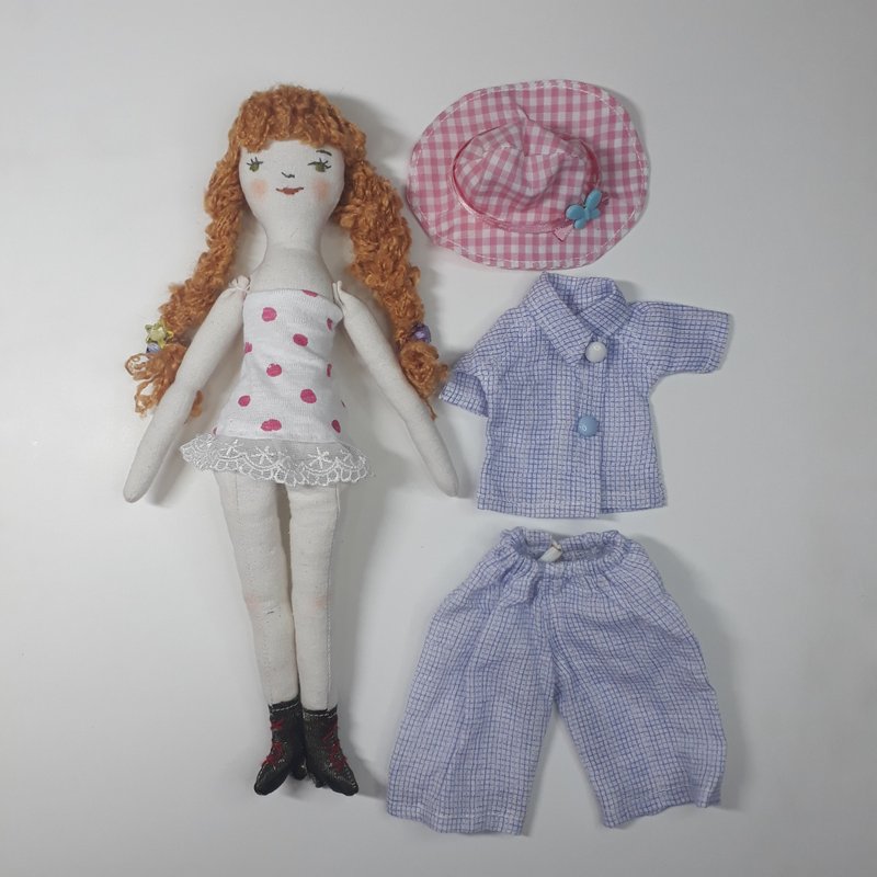 dress up doll pajamas hat soft toys - 玩偶/公仔 - 棉．麻 多色
