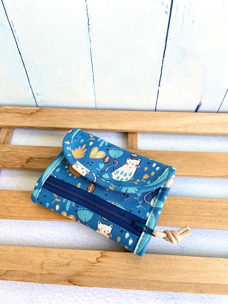 喵朋友短夾 自動分類鈔票零錢 聖誕節生日交換禮物 棉布製作 - 錢包/皮夾/長短夾 - 棉．麻 