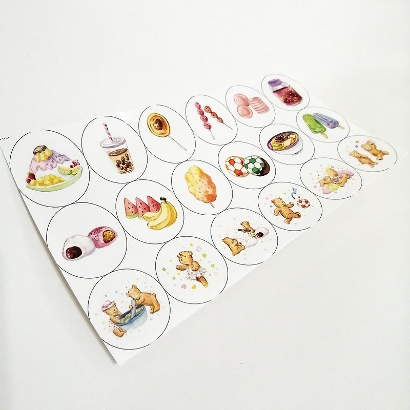 Sticker Little Bear and Taiwanese Desserts - Stickers - Paper 