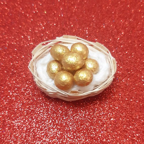 luckyhandmade246 golden egg Miniature Handmade Dollhouse collectible decorate believe rich money