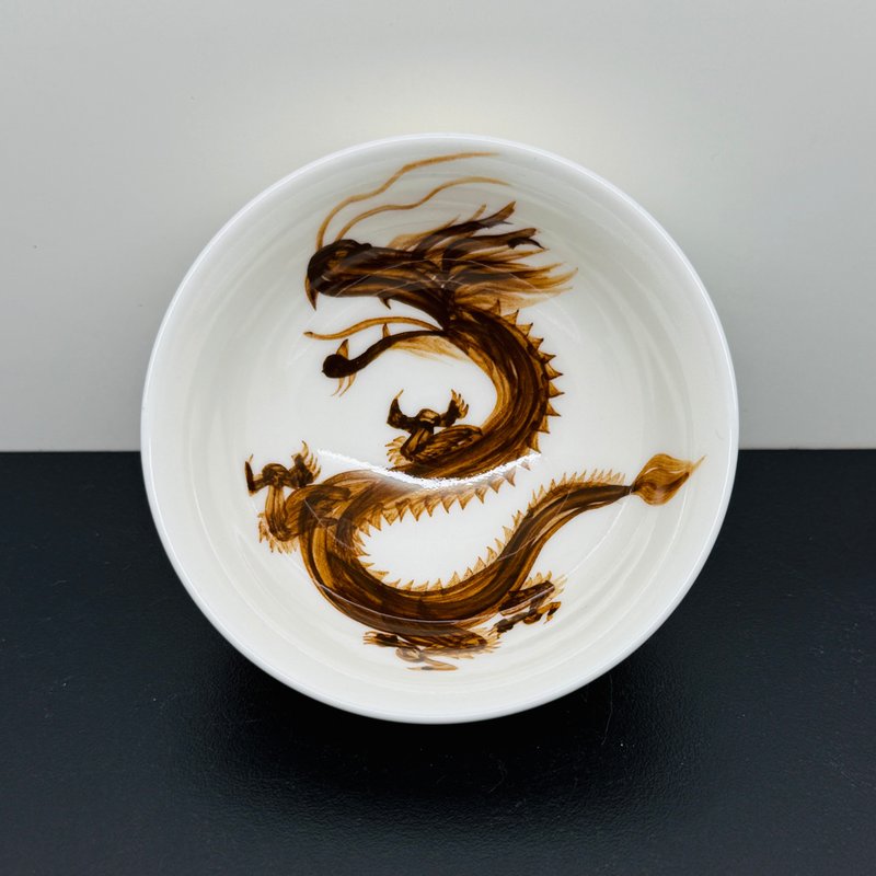 手繪祥龍-金魚圓杯 邱毓寧 80ml 鶯歌燒 G2-01 - 茶壺/茶杯/茶具 - 瓷 多色