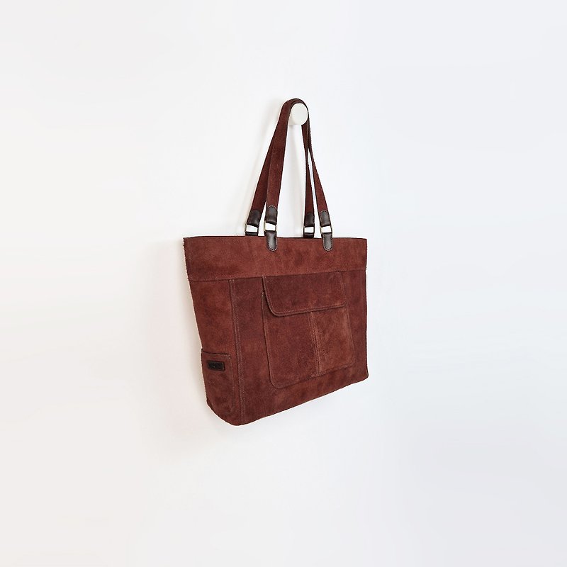 Leather Tote, Large Shopper, Big Handbag, Suede shoulder bag, Brown handbag, Gif - 手袋/手提袋 - 真皮 咖啡色