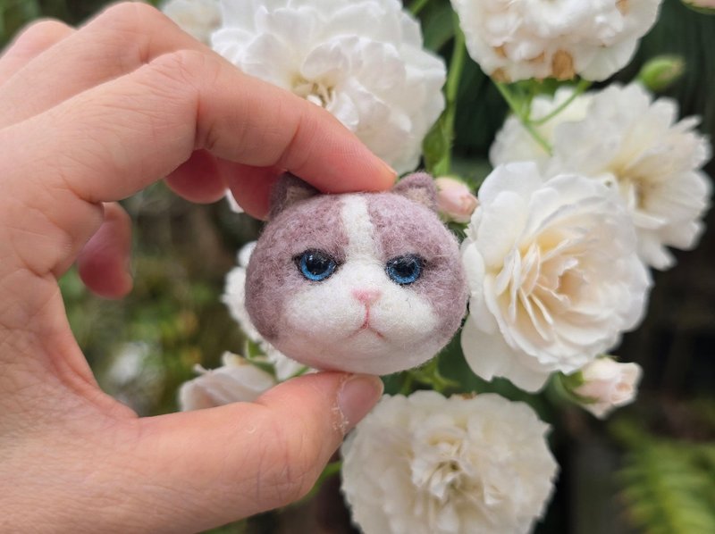 羊毛氈可愛小貓咪別針現貨限量布偶貓款 - 徽章/別針 - 羊毛 