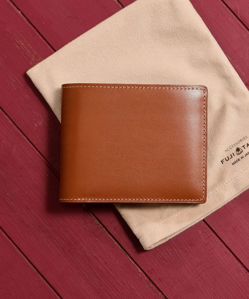 French DUPUY Calfskin Bifold Wallet - Caramel - Wallets - Genuine Leather Brown