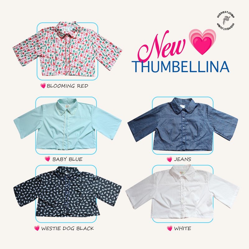 Thumbellina shirt crop - 女襯衫 - 棉．麻 