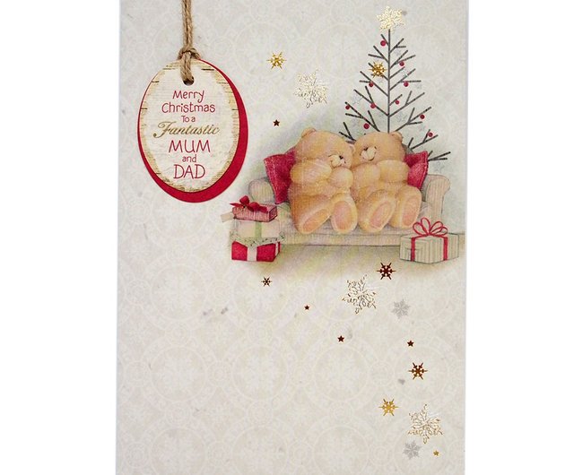 Merry Christmas Mom & Dad Snowman Hallmark Holiday Greeting Card