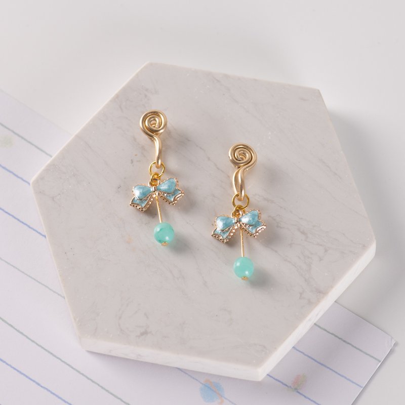 Butterfly Dream Painless Clip-On/Aqua Blue - Earrings & Clip-ons - Other Metals 