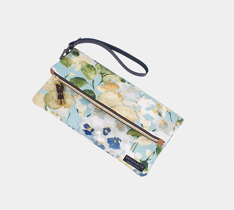 Waltz of the Flowers fold over clutch - Other - Other Materials Blue