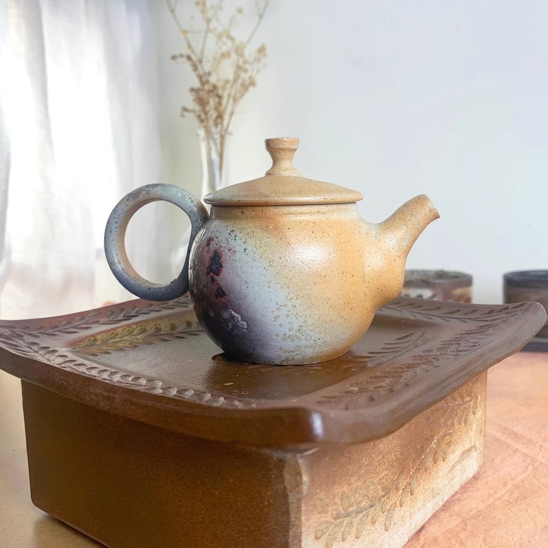 柴燒灰切瓷壺 新彩燒 陶藝 手作作品 | 禮物 收藏 陳威恩作 - 茶壺/茶杯/茶具 - 陶 咖啡色