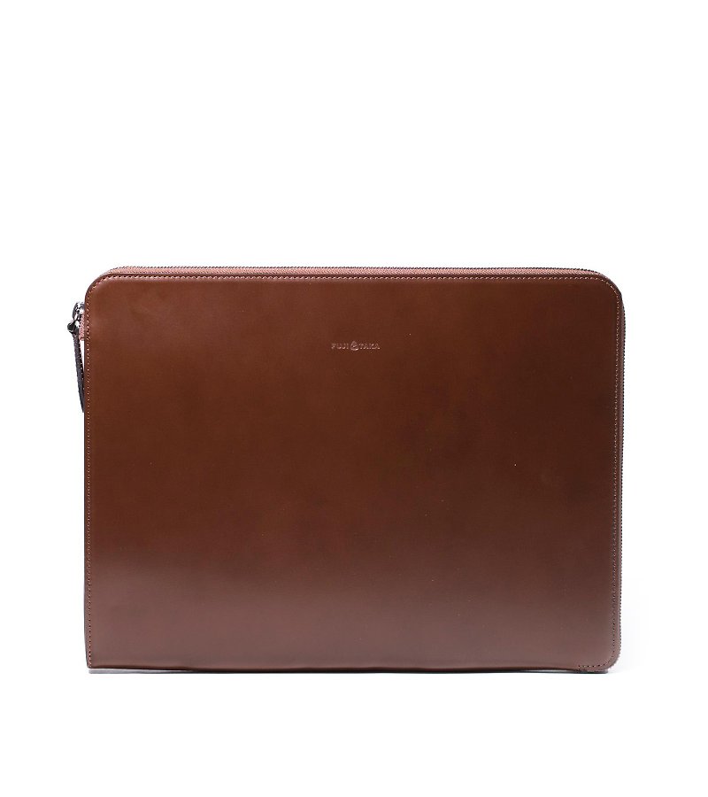 FUGA Swedish Leather A4 Simple Clutch-Brown - Clutch Bags - Genuine Leather Brown