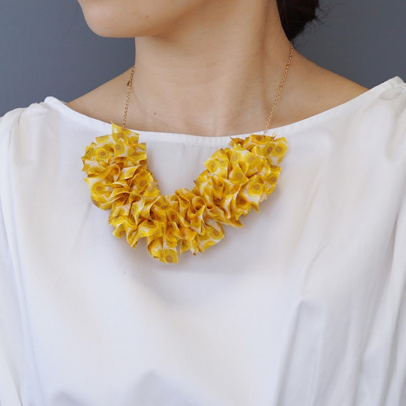 【14KGF】 Liberty frills necklace 【Zanzi · Sunbeam】 - Necklaces - Cotton & Hemp 