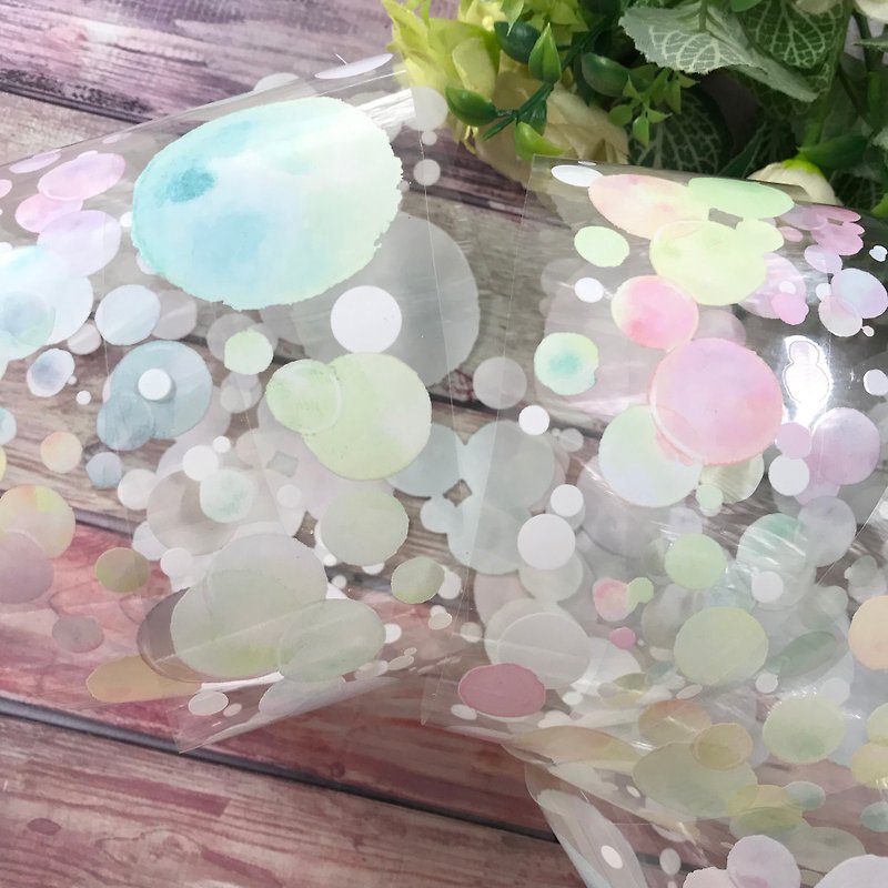 Pink round foam Fantasy bubble tape-glossy PET - Washi Tape - Paper Multicolor
