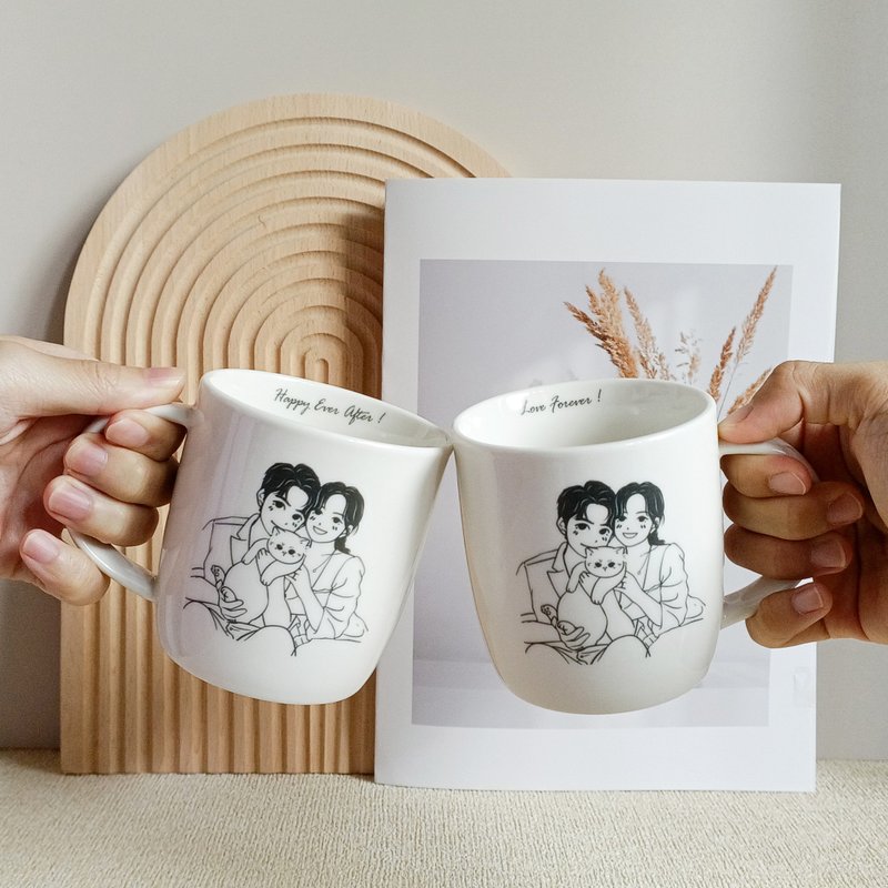 【Custom】 Sweet Moments Portrait Mug - Cups - Pottery Multicolor