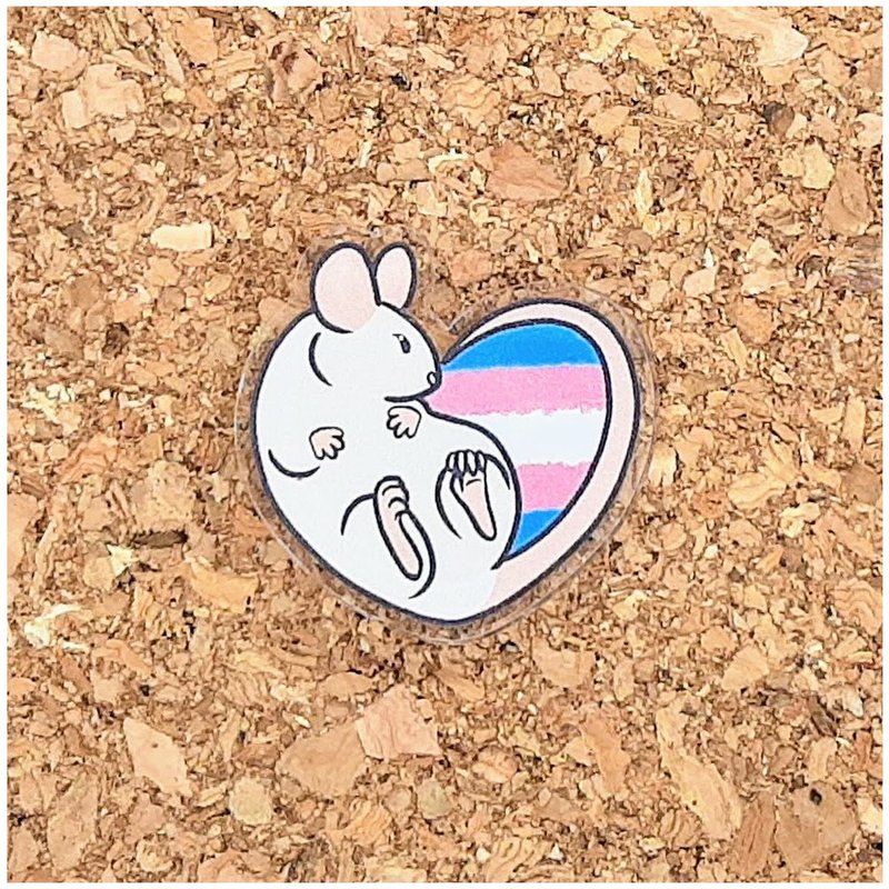 LGBT跨性別的驕傲老鼠亞克力徽章 - 胸針 - 其他材質 粉紅色
