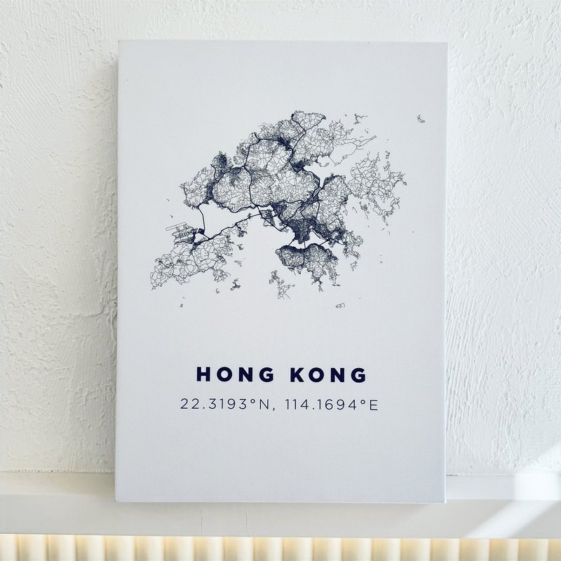 香港路線地圖木框油畫 (三色) - 海報/掛畫/掛布 - 紙 多色