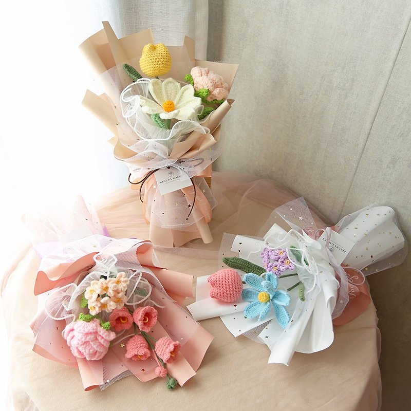 G66 fairy fluttering knitted bag bouquet/woven bouquet - Dried Flowers & Bouquets - Plants & Flowers 