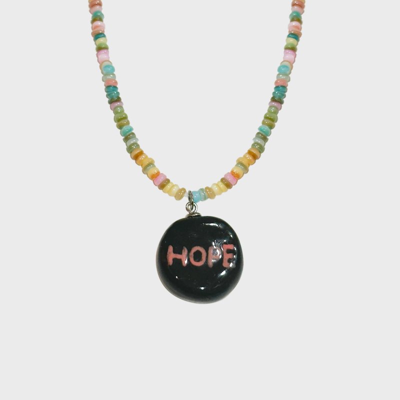 Hope Necklace - สร้อยคอ - เครื่องลายคราม สีดำ