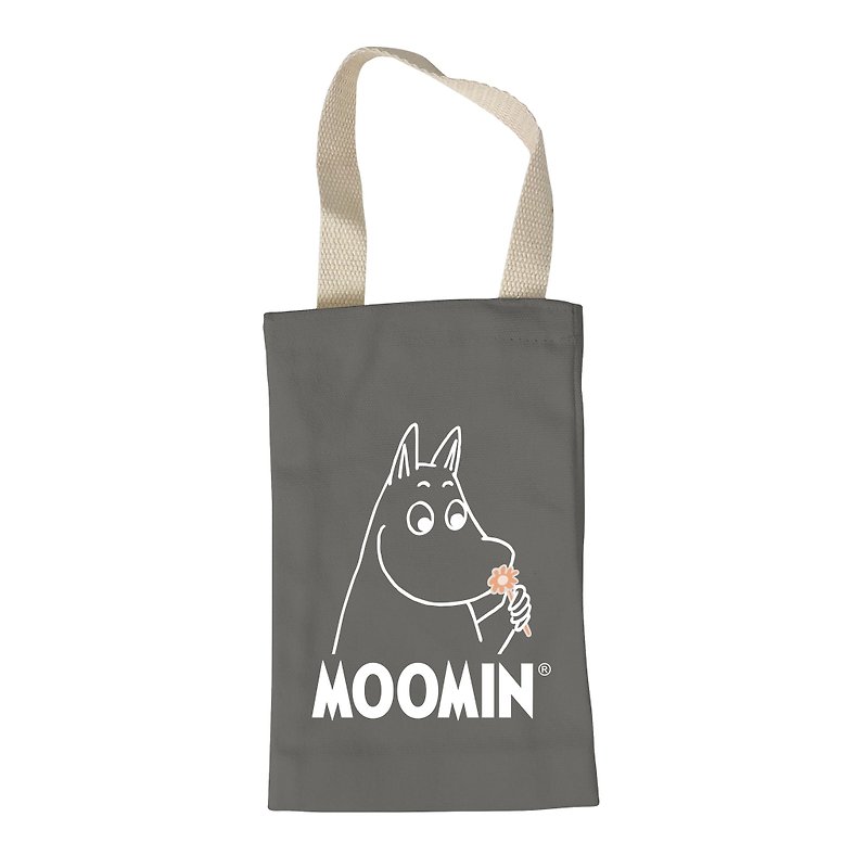 Moomin嚕嚕米授權-水壺袋(灰),AE06 - 飲料提袋/杯袋/杯套 - 棉．麻 灰色
