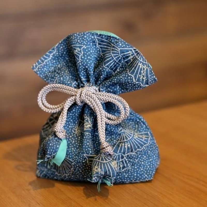 Symbol of the future to spread Fansei's happiness pursuit FUGURO - Toiletry Bags & Pouches - Cotton & Hemp Blue