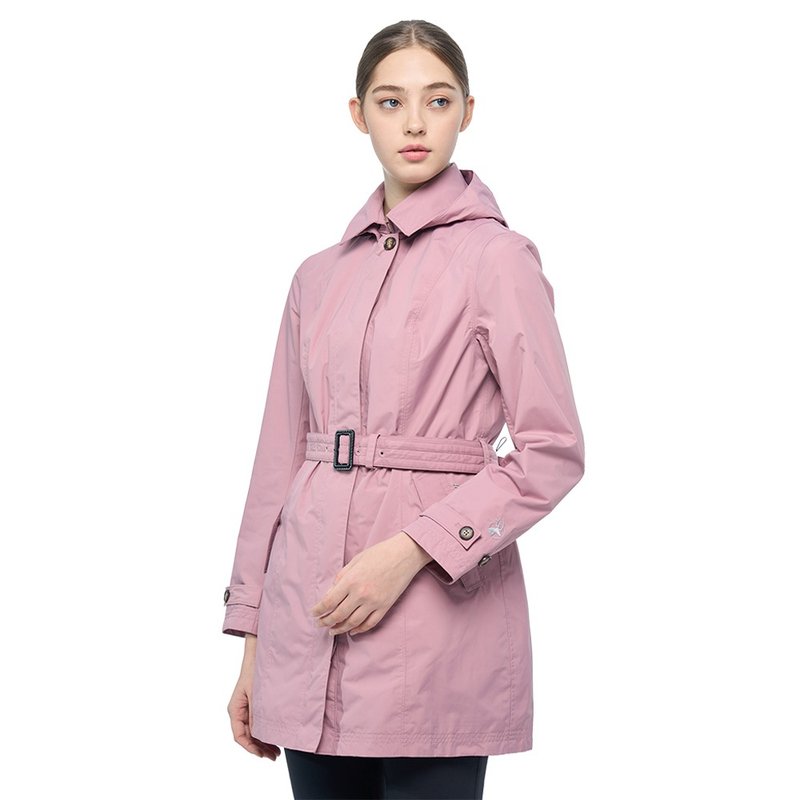 【Wildland 荒野】長版防水防風時尚外套 女 裸粉色 W2909-113 - 女大衣/外套 - 聚酯纖維 粉紅色