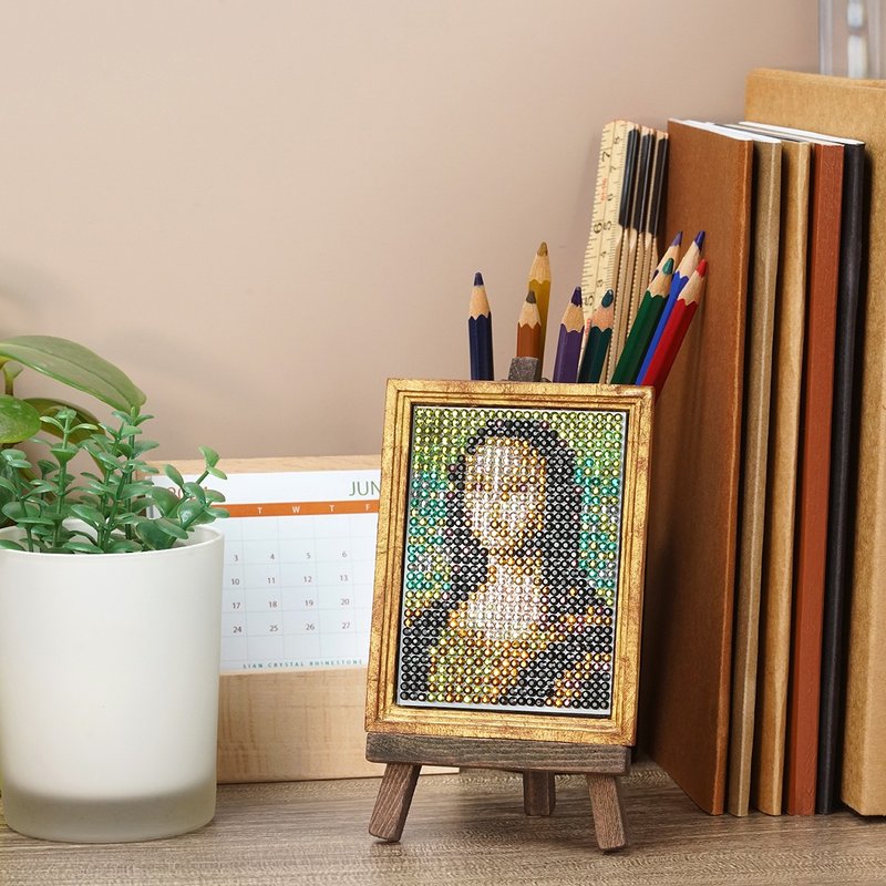 Rhinestone Craft - 微型水晶鑽名畫系列 - 蒙娜麗莎的微笑 - 擺飾/家飾品 - 其他材質 藍色