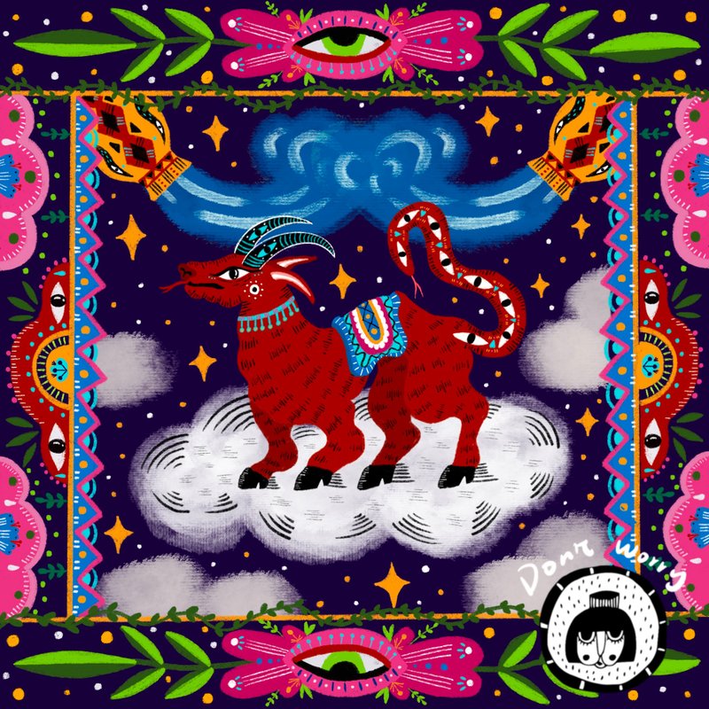 寓言系列插畫-山羊和葡萄藤畢業禮物情人節禮盒 - 海報/掛畫/掛布 - 紙 多色