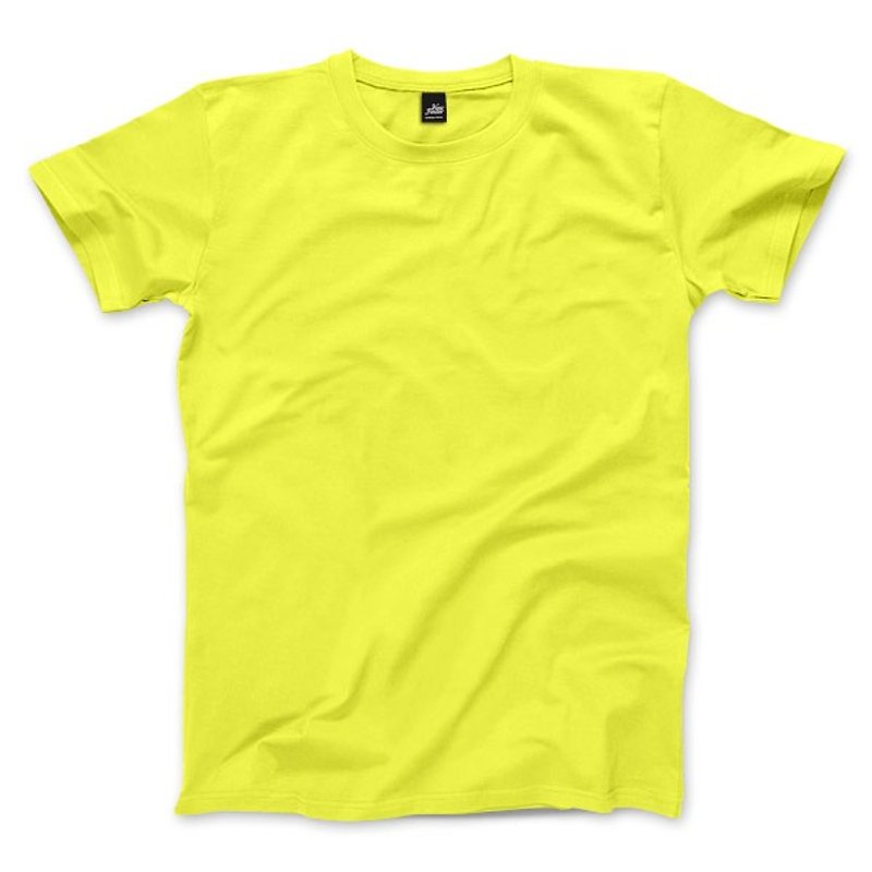 素色中性短袖T恤 - 螢光黃 - 男 T 恤 - 棉．麻 