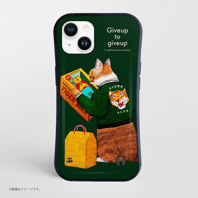 Shockproof Grip iPhone Case/The cat who wants to be a tiger. - เคส/ซองมือถือ - พลาสติก ขาว