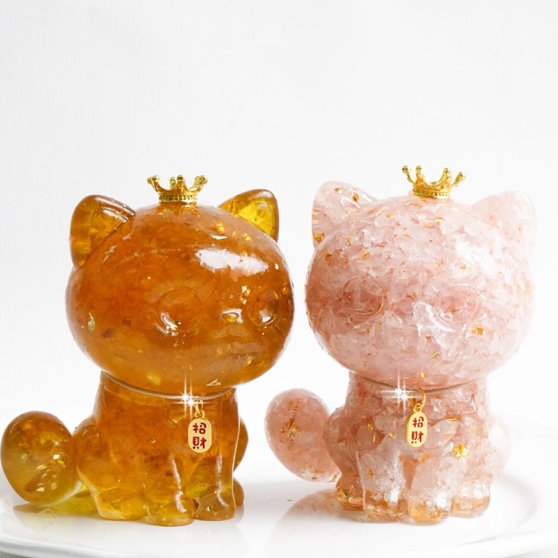 【Hourrae荷萊】富貴招財貓 水晶擺件 - 擺飾/家飾品 - 水晶 多色