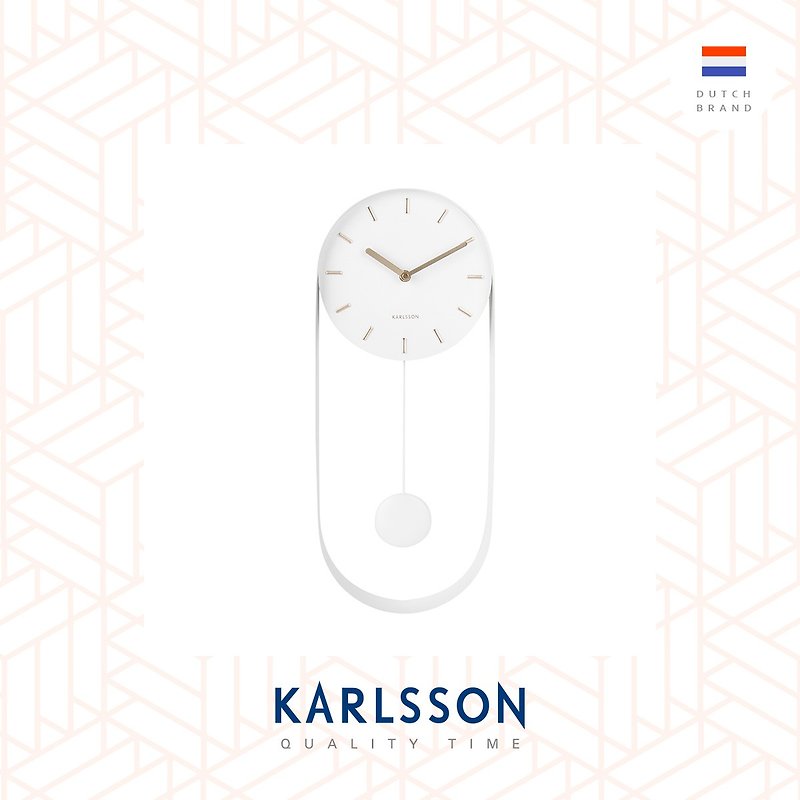 Karlsson, 50cm Wall clock Pendulum Charm steel white