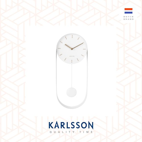 Ur Lifestyle 荷蘭Karlsson 50cmWall clock Pendulum Charm steel white搖擺鐘