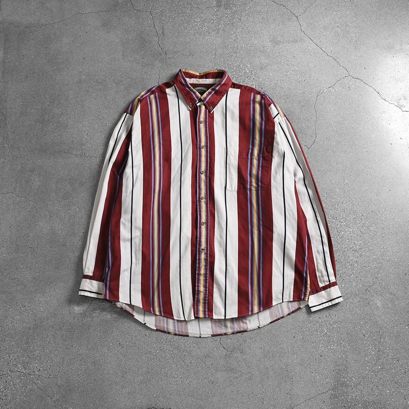 Vintage Shirt 條紋襯衫 - Men's Shirts - Cotton & Hemp Multicolor