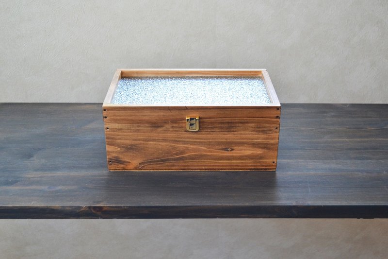 0310mito 日本産ひのきとレトロガラスのコレクションケース LL size - 居家收納/收納盒/儲物盒 - 玻璃 咖啡色