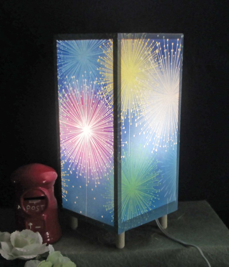 Kasumi fireworks dream light 【Shilla Man elephant】 Medium · LED Dream light Light stand stands the real pleasure! - โคมไฟ - กระดาษ สีน้ำเงิน
